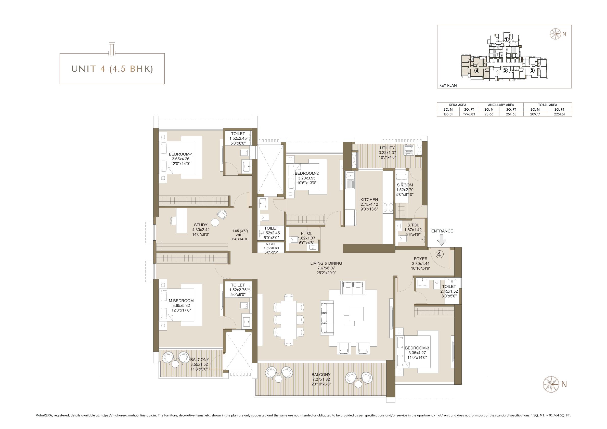 4.5 BHK Floor Plan